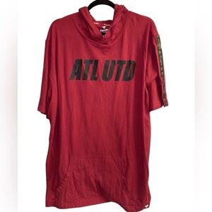 Fanatics pullover shirt Atlanta United hooded short sleeves pocket Size 2XL